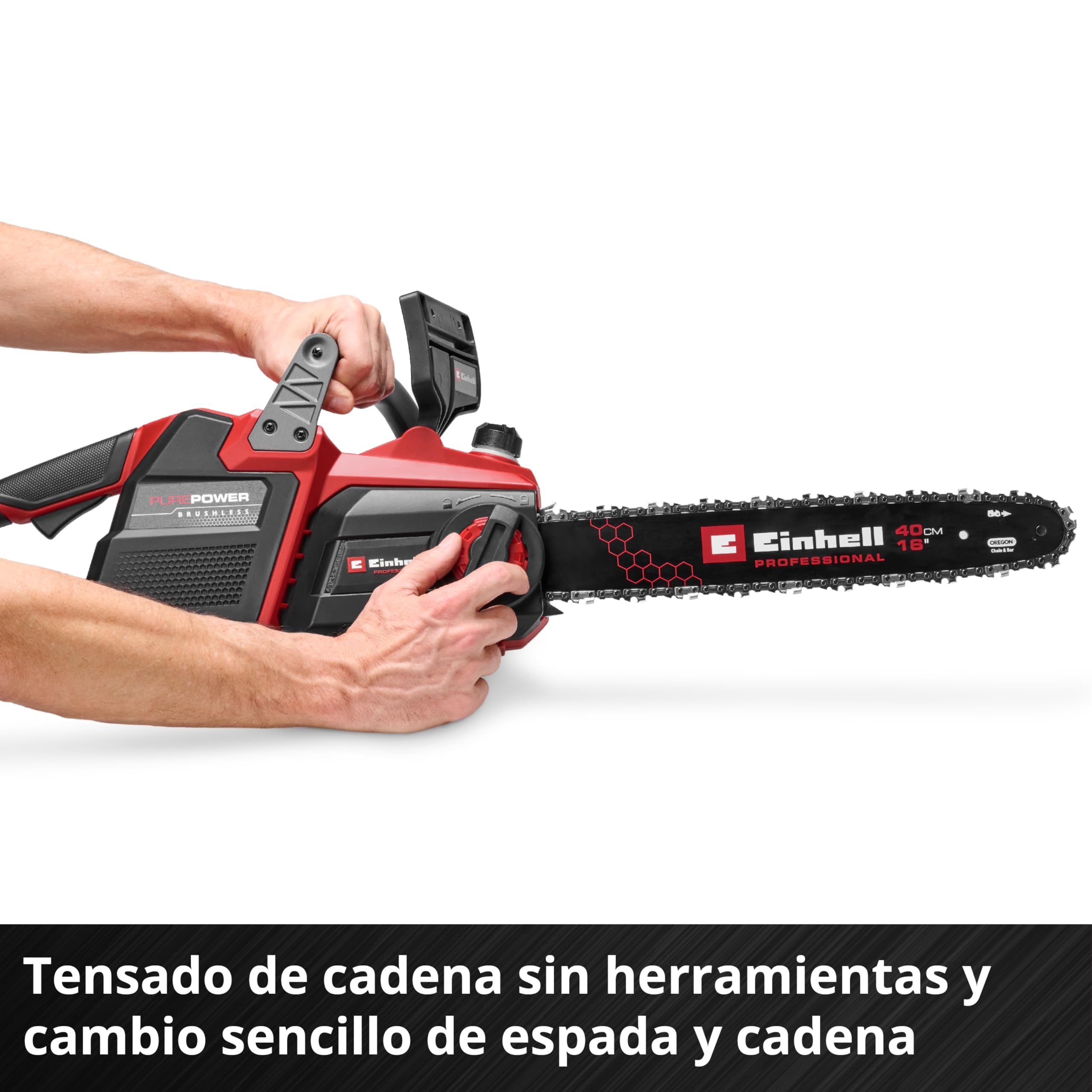 Einhell Professional Motosierra con batería GP-LC 36/40 Li BL-Solo Power X-Change (36 V, 38 cm de longitud de corte, 19 m/s de velocidad de la cadena, lubricación de cadena automática, sin batería)