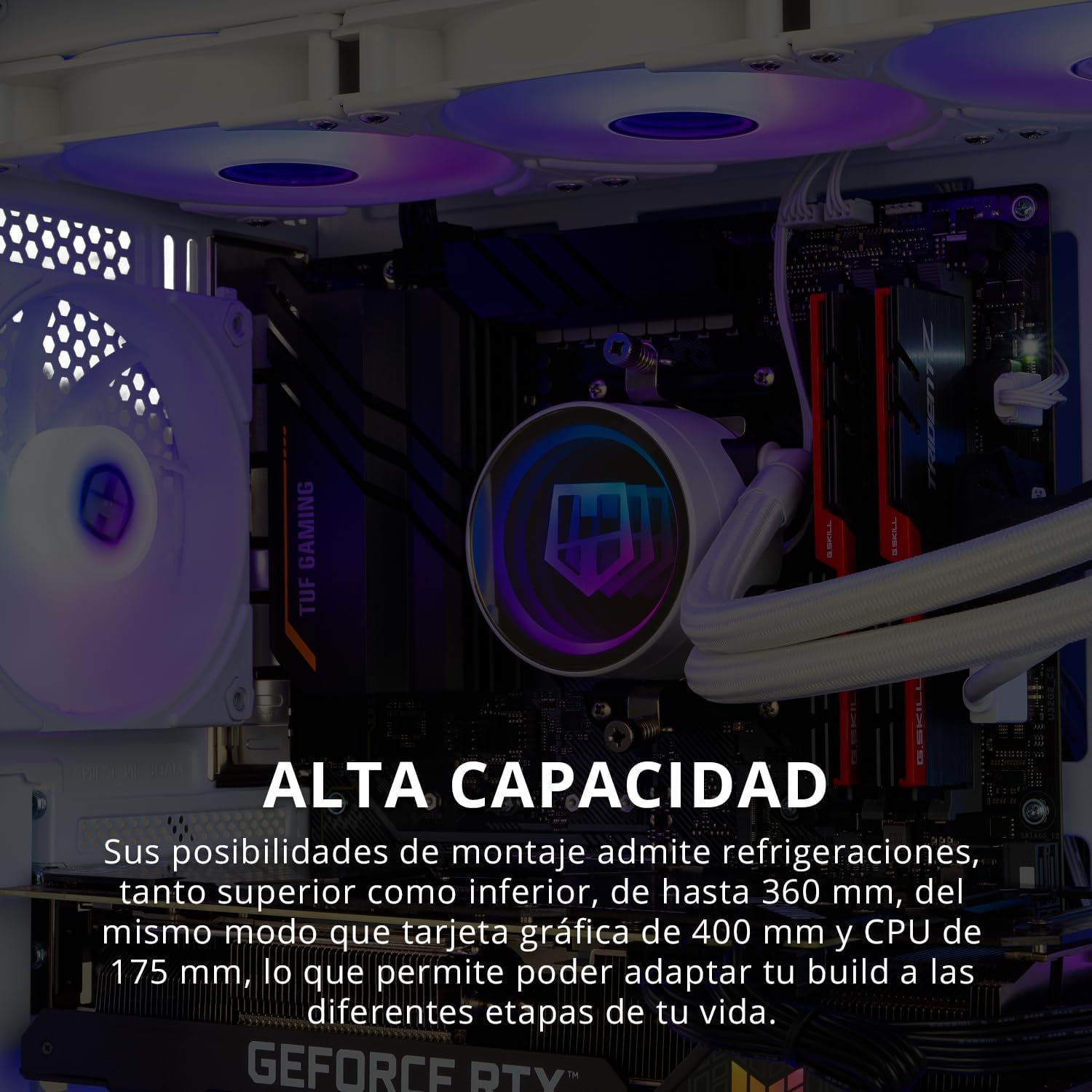 Front I/O ports of the NOX Hummer Astra NEO White PC case.
