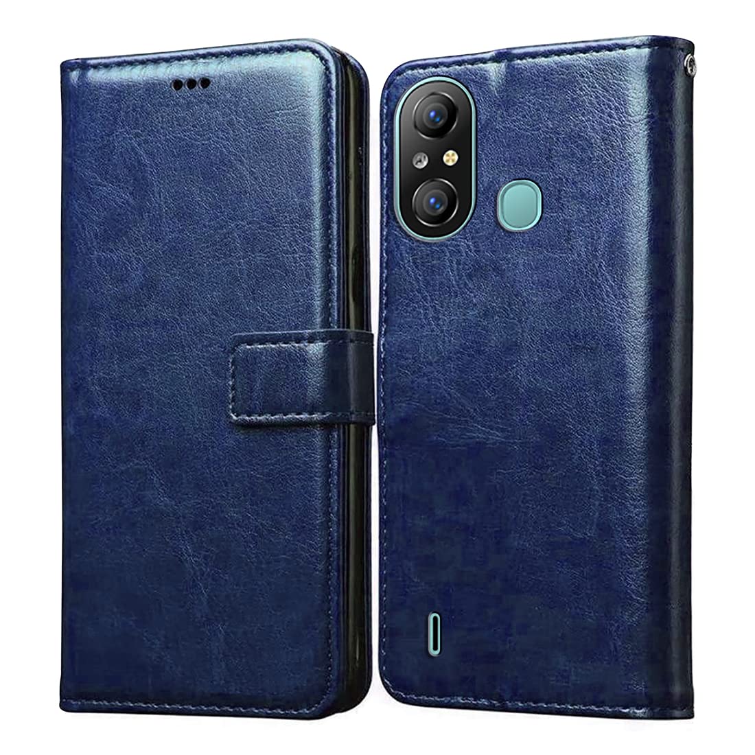 Casotec Flip Cover for Itel A49 4G | Premium Leather Finish | Inbuilt Pockets & Stand | Flip Case for Itel A49 4G (Blue) (B09X418L2M) Amazon Price History, Amazon Price Tracker