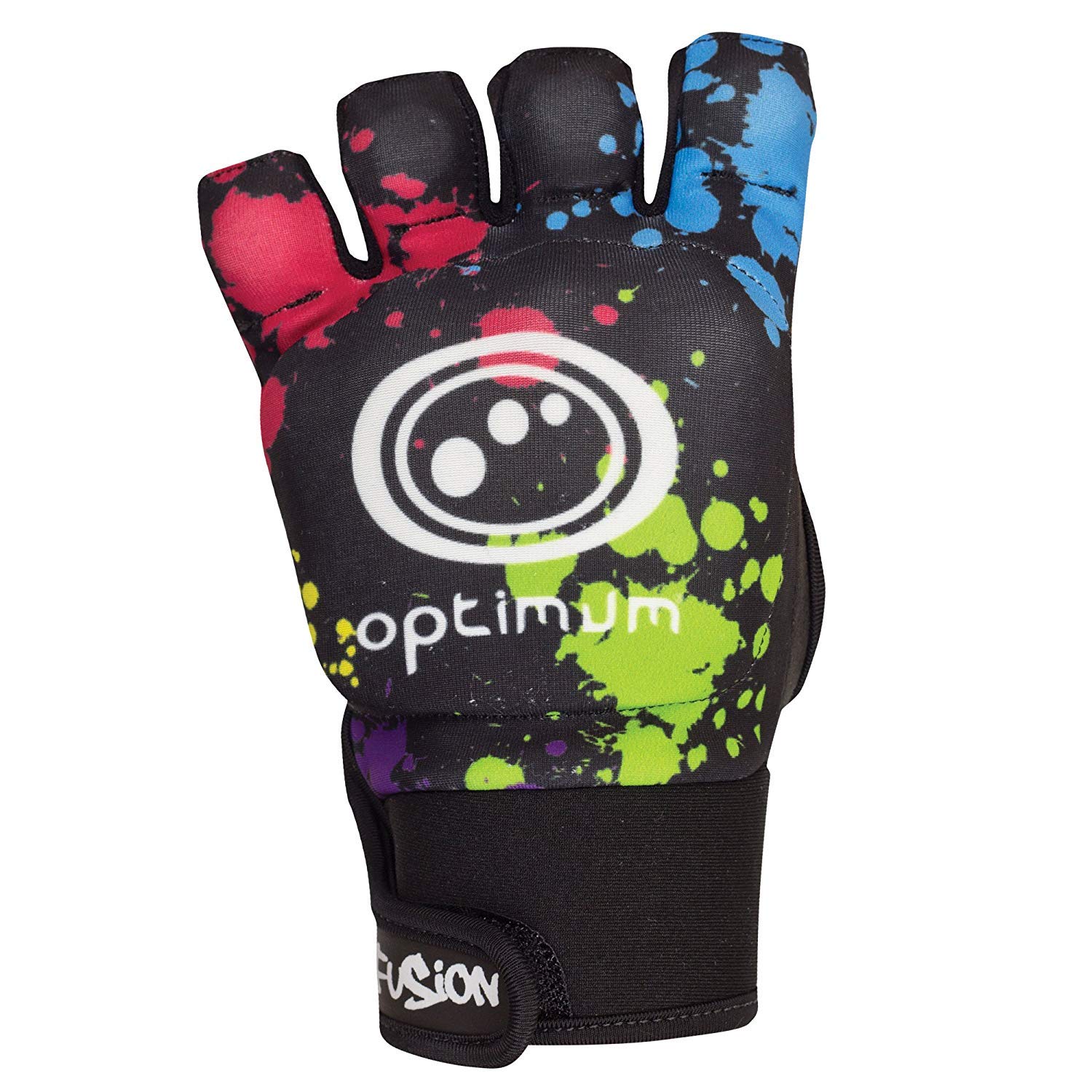 Optimum Sport Fusion Half Finger Hockey Mitt Left Hand โ Moulded Foam Backhand Protection, Flexible Design, Adjustable Wrist Strap, Durable Construction, Small โ image 1