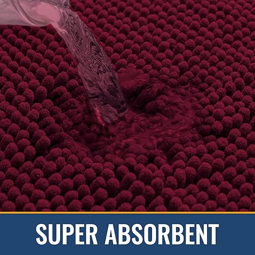 Miniatura 4 de Arotive Alfombras de baño de felpilla de 24 x 16 pulgadas, extra suaves, absorbentes, peludas, lavables a máquina, tapetes de baño de felpa TPR