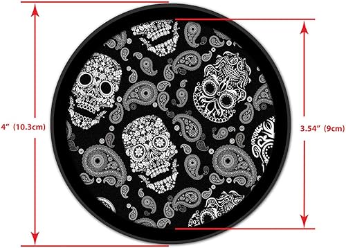 Miniatura 5 de Posavasos de silicona antideslizantes con almohadilla de fieltro absorbente impresa extraíble, juego de 4 unidades, calaveras de azúcar blancas
