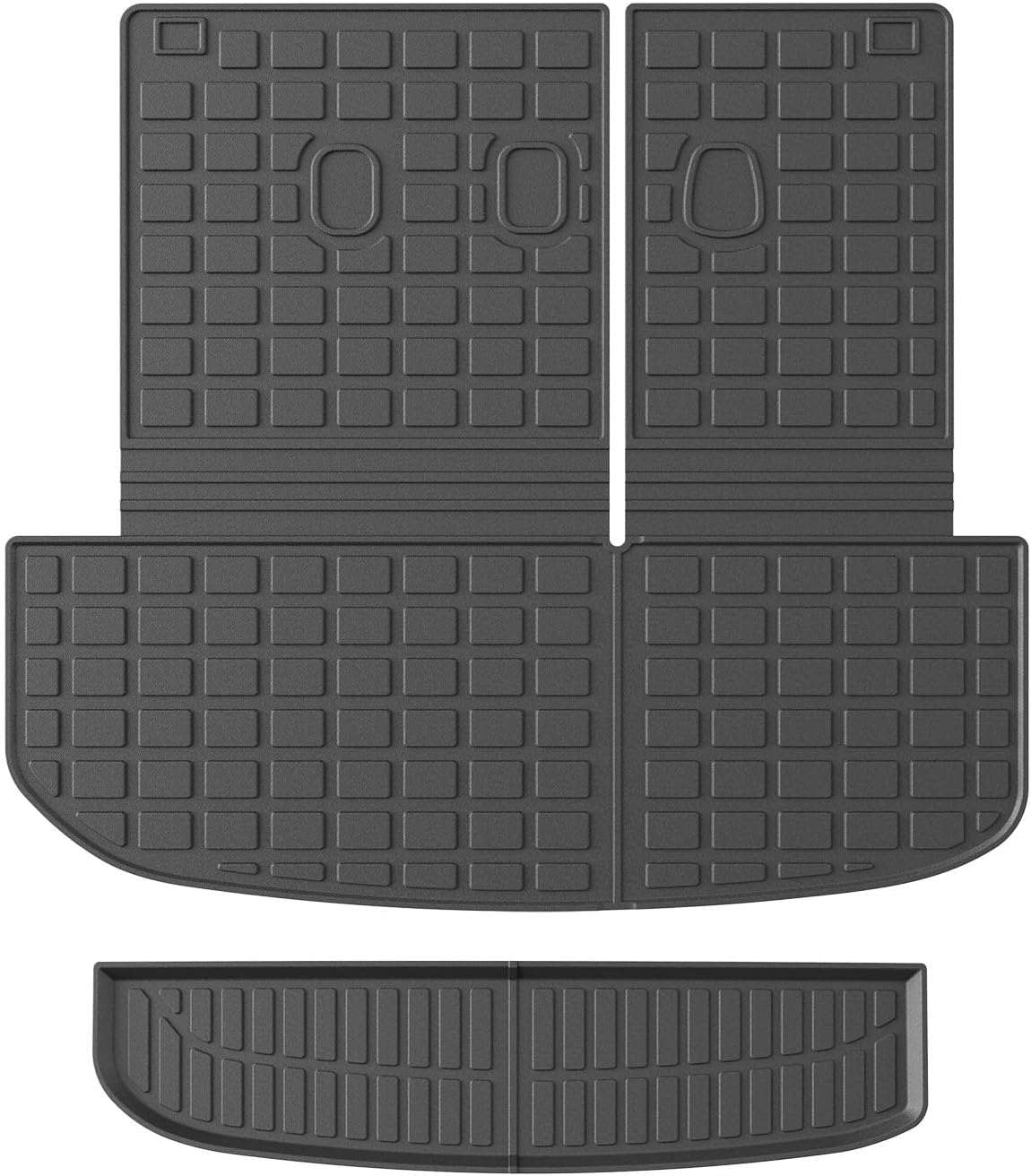 powoq Cargo Mat Compatible with 2020-2025 Hyundai Palisade Cargo Liner TPE Trunk Mat Replacement for 2020-2023 2024 2025 Hyundai Palisade Accessories (Cargo Mat+Lower Trunk Mat)