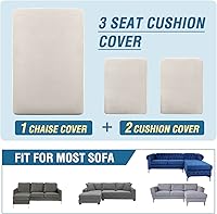 Vista 94 de H.VERSAILTEX 2025 New Sectional Couch Covers 8 Pieces Stretch Sofa Covers for Sectional Sofa Set Separate L Shaped Couch Cover for Both Left/Right