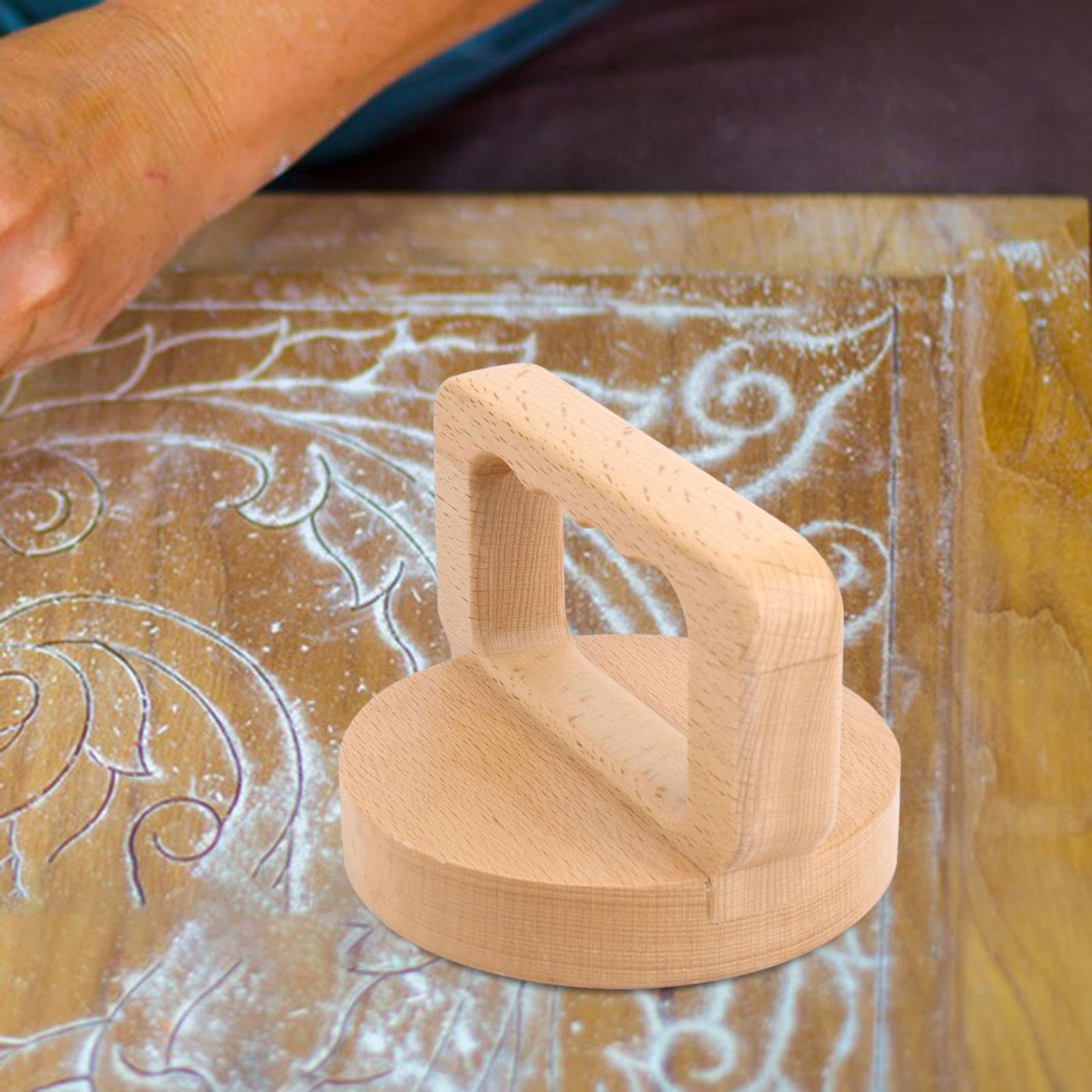 Tachiuwa Wood Baren for Printmaking Block Printmaking Baren Easy to Use with Handle Printing Press Tool for Carving Linocut Rubbing, Ergonomic Handle