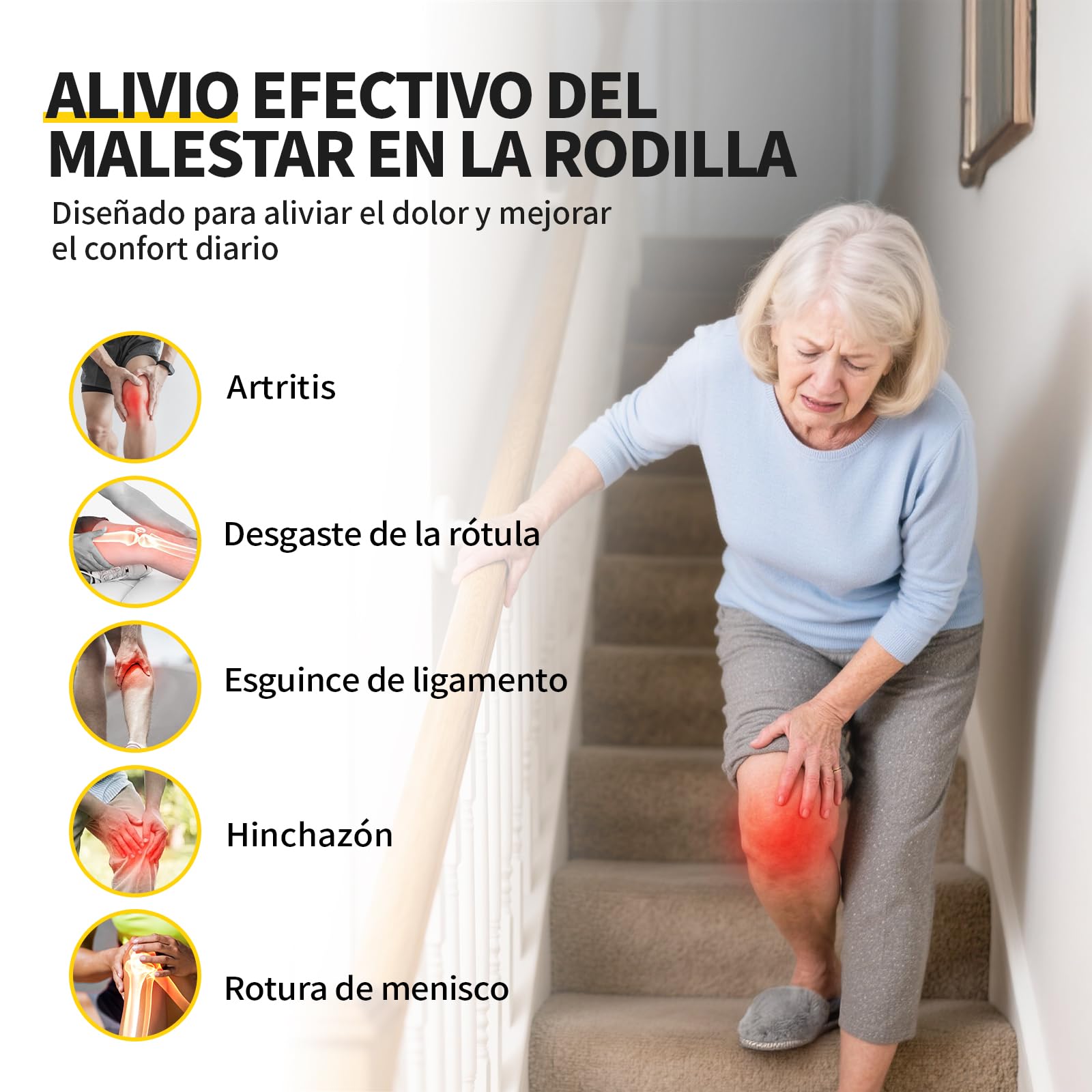 CAMBIVO 2Pcs Rodilleras Gym de Compresion, Rodilleras Menisco y Ligamento, Rodillera Transpirable y Antideslizante para Gym, Voleibol, Baloncesto, Correr, Bicicleta, Unisex - 2
