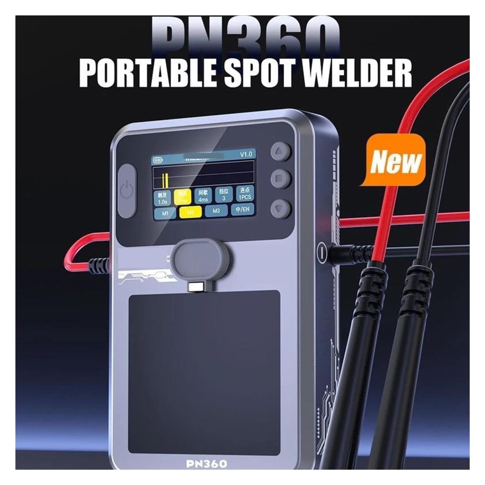 Poste à souder, Soudeur par points Portable PN360, Machine à double impulsion avec batterie intégrée pour la réparation de téléphones portables, 1 paquet