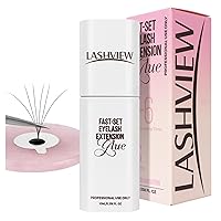 Vista 10 de LASHVIEW - Pegamento para extensiones de pestañas, 0.3 seg de secado rápido, permanencia de 6-8 semanas, adhesivo negro profesional, pegamento