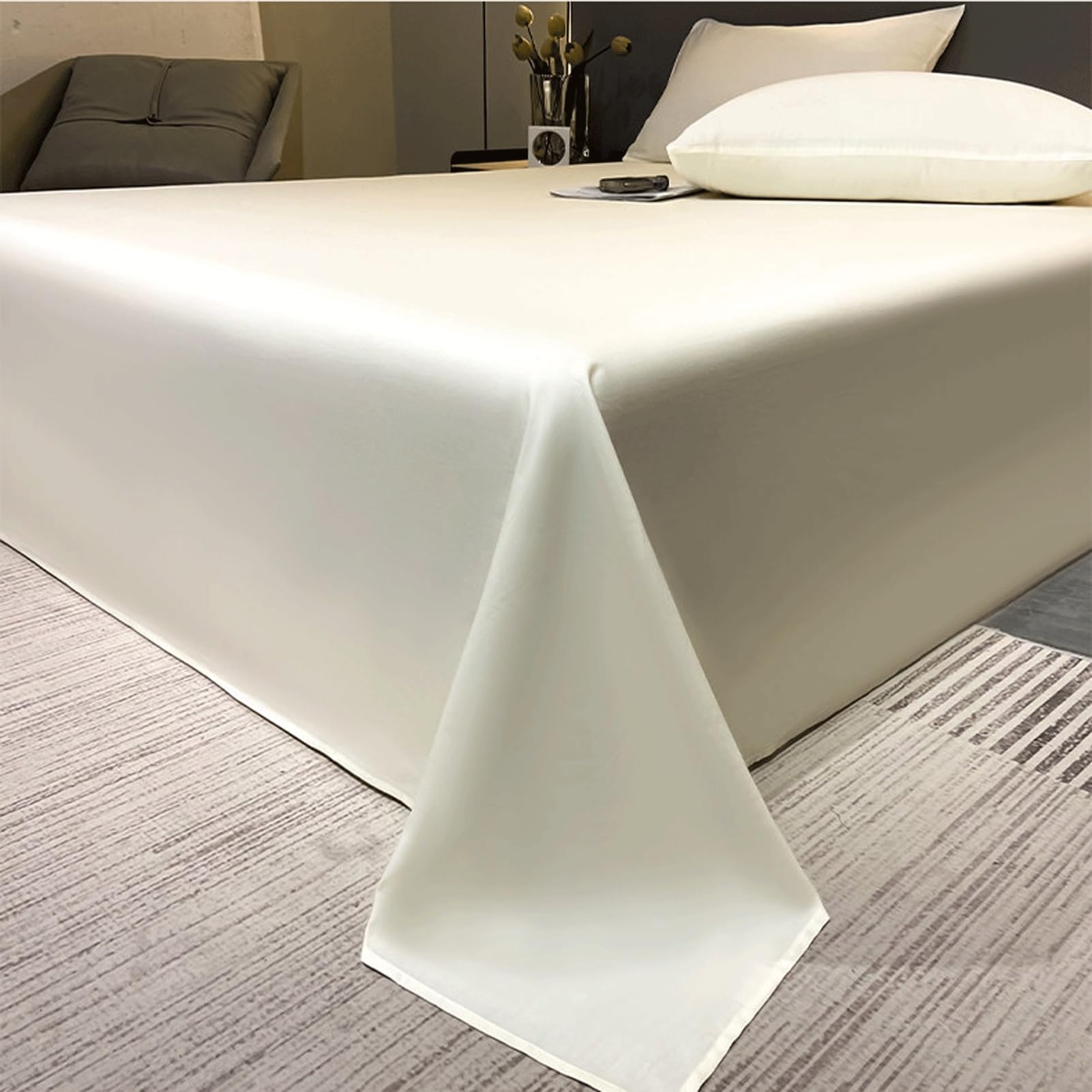 Bettlaken 120x230cm bis 245x270cm Flache Laken aus 100 % Baumwolle luxuriöse ohne Gummi Hotelbettwäsche for Damen, Herren, Kinder, Teenager, Jungen(Pink,245x250cm)