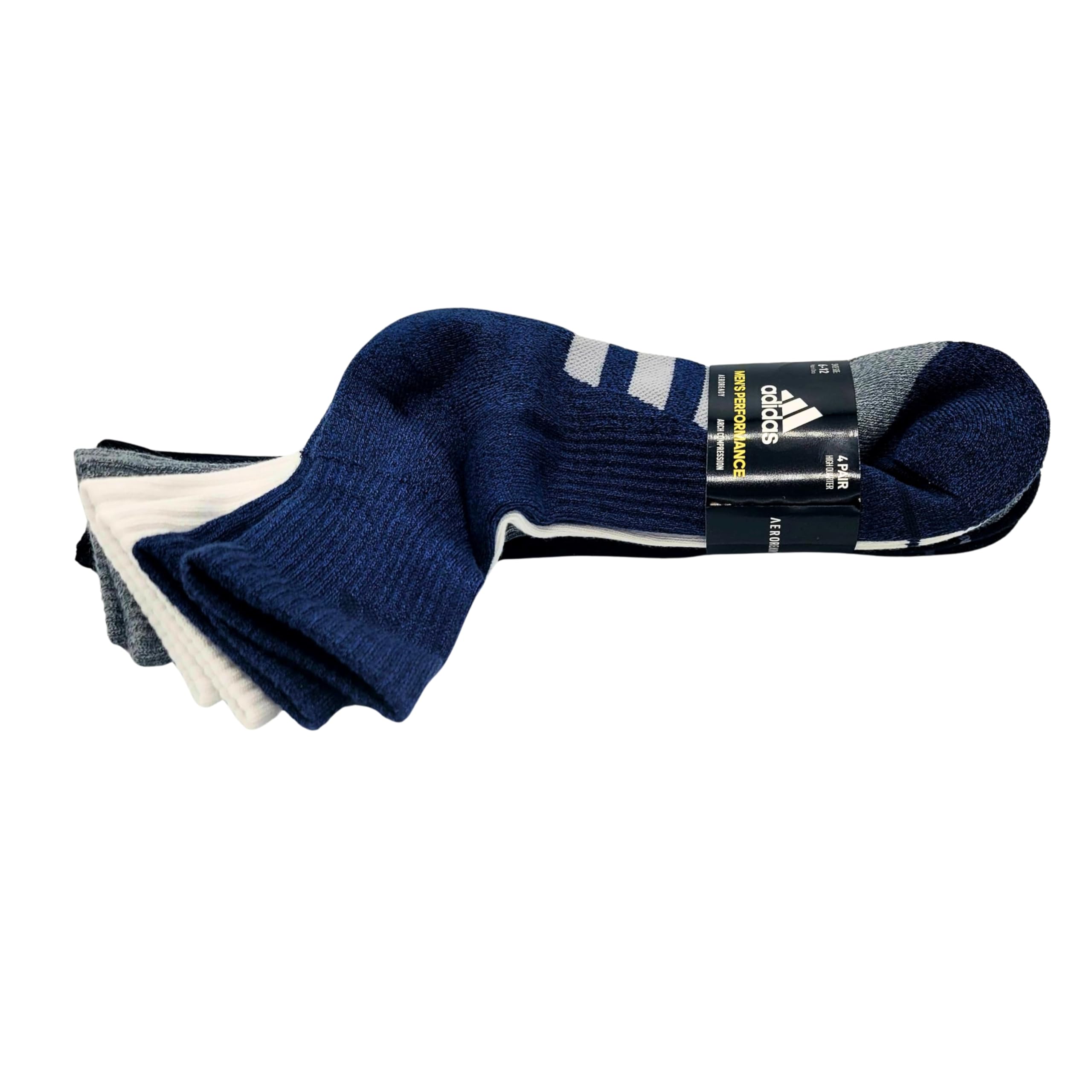 Adidas Set di 4 paia di calzini da uomo blu navy bianco nero grigio misura 39-47, blu, 14, blu, 14
