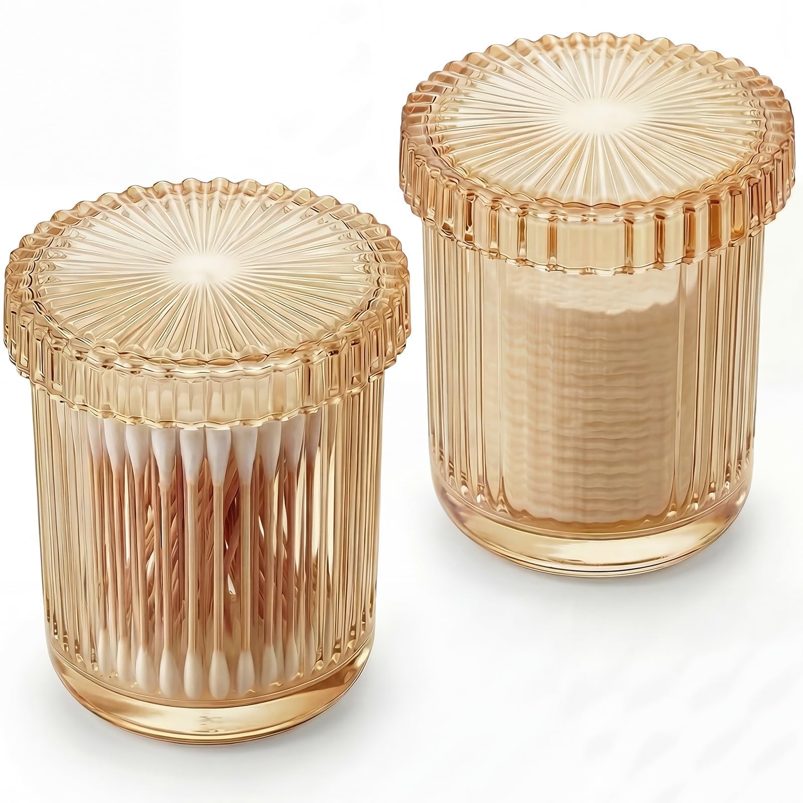 Glass Qtip Holder Jars - Apothecary Storage -10