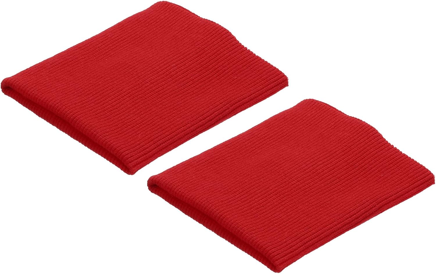 MECCANIXITY Elastic Cuffs Ribbed Trims 4" x 3.5" Cotton Fabric Knit Rib Stretch Tape Cuff Sleeve Waistband for Sewing, Red 1 Pair