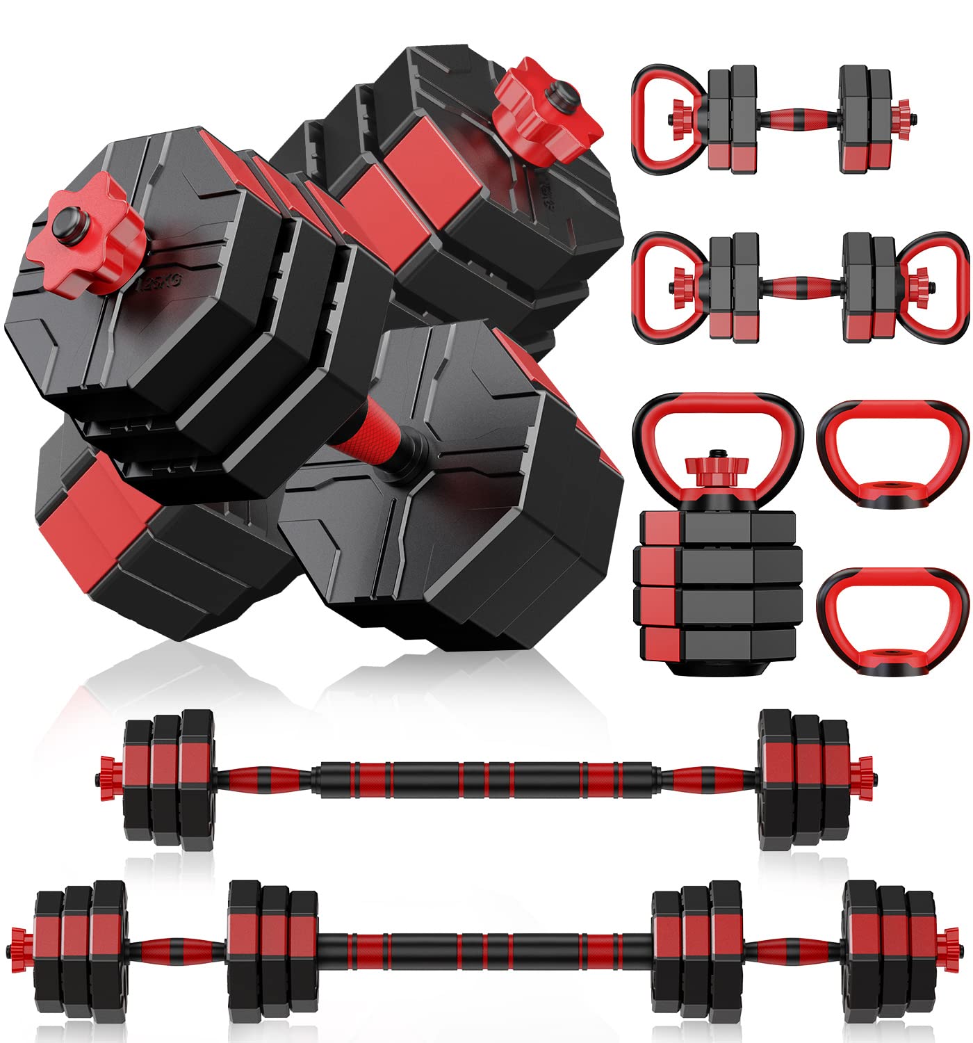 Prapark Adjustable Dumbbell Set 44LB Free Weights Set with Connector