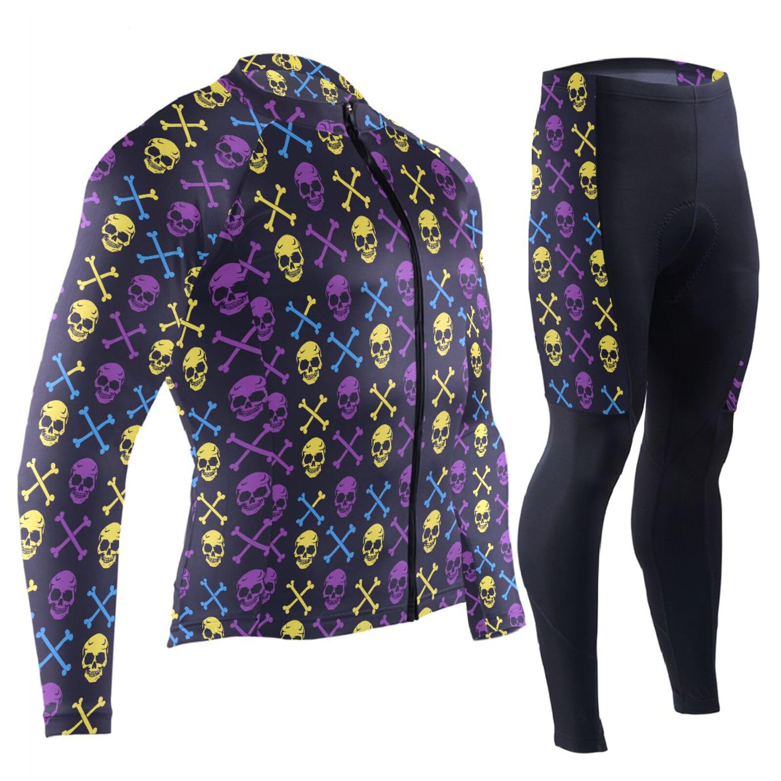 Ärmel-Radtrikot mit Taschen, atmungsaktiv, für kaltes Wetter, 3D-gepolstert