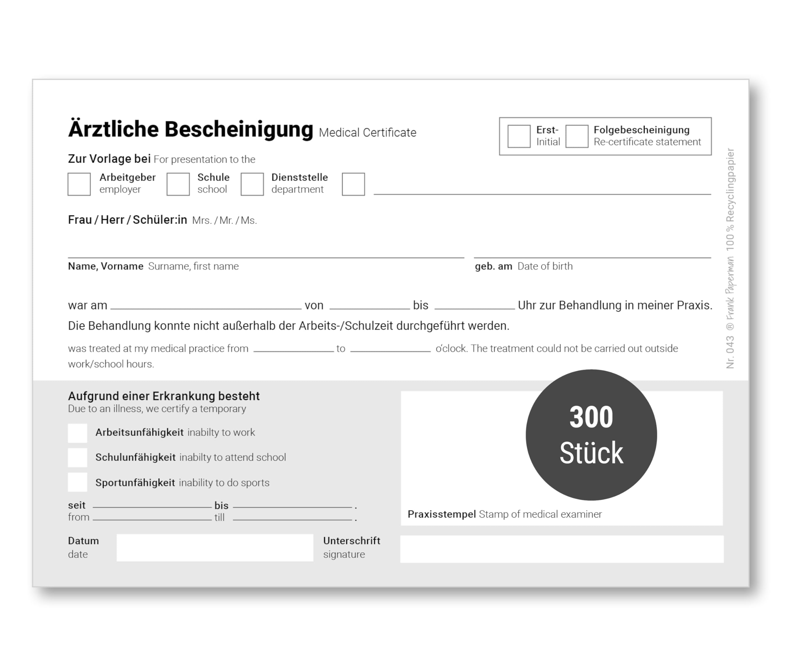 frank-paperman-300x-rztliche-bescheinigung-6-x-block-50-blatt