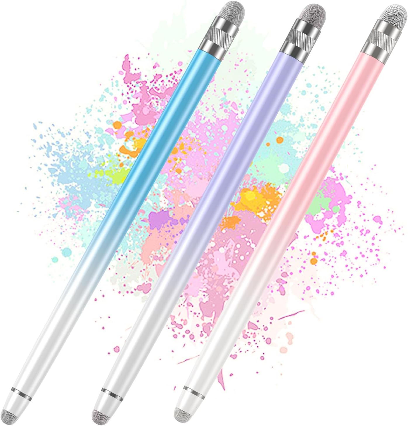 Bopomofo 3PCS Stylus Pens for Touch Screens,Stylus Pen for iPhone/iPad/Tablet Android/Microsoft/Surface,Compatible with Touch Screens(Purple/Pink/Blue)
