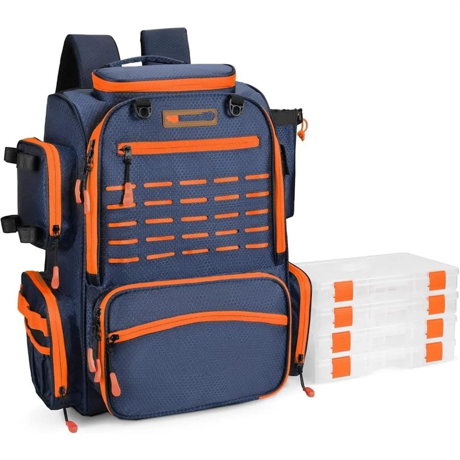Surfboard Tasche Cover Angelrucksack mit Rutenhaltern, 4 Angelboxen, Regenschutz, 43 l, großer Stauraum für Angelausrüstung, Sporttasche, Taktische Tasche Surfboard Deck Bag