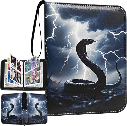 Miniatura 16 de Carpeta de tarjetas coleccionables de dragón azul de lujo, carpeta con cremallera de 9 bolsillos con 900 bolsillos, álbum de tarjetas para tarjetas