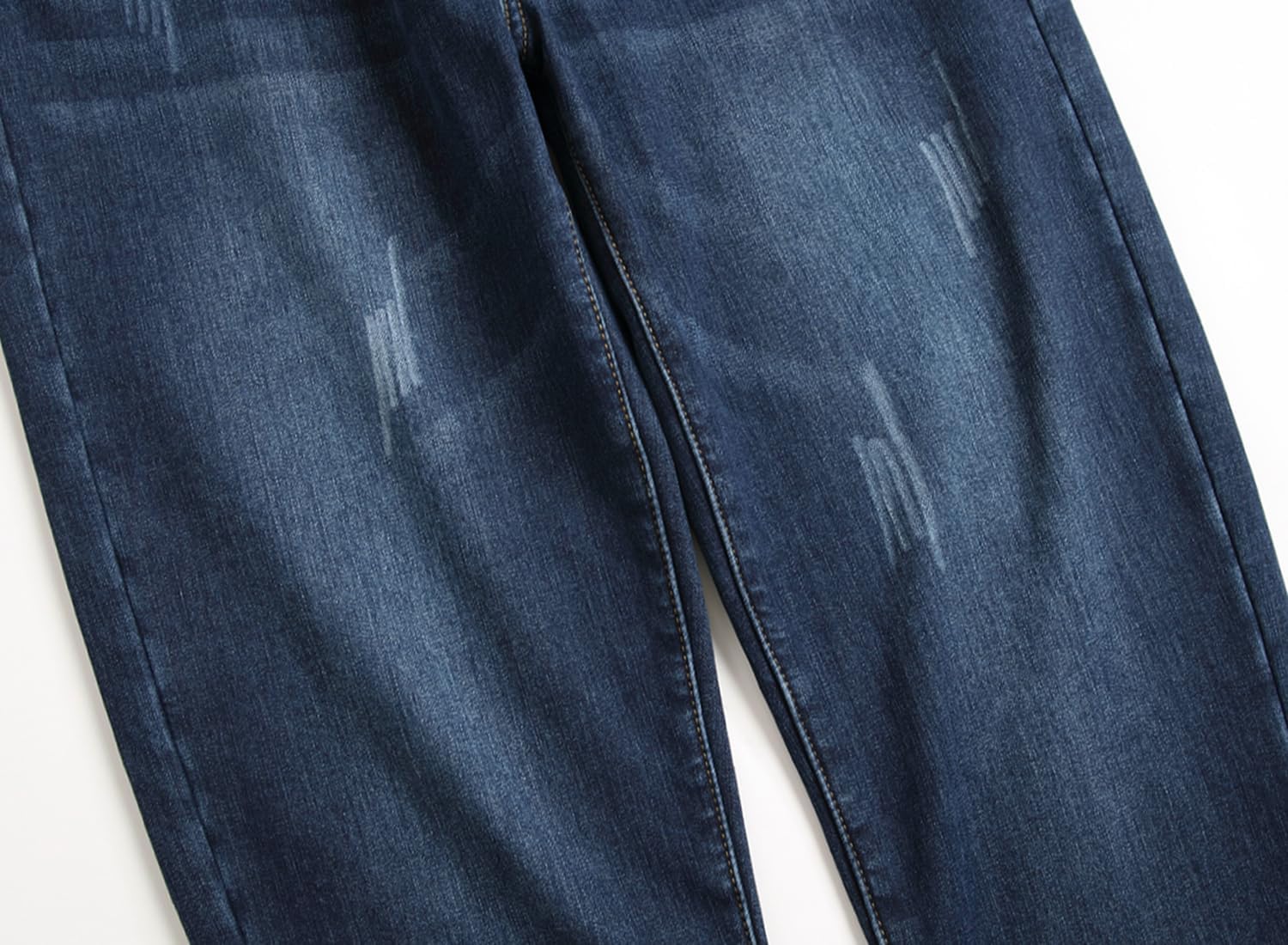 Mens Thermal Fleece Lined Winter Slim Fit Thickened Stretch Warm Denim Jeans