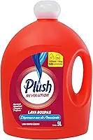 Plush Lava Roupas Líquido + Amaciante Plush Revolution 5 Litros Vermelho