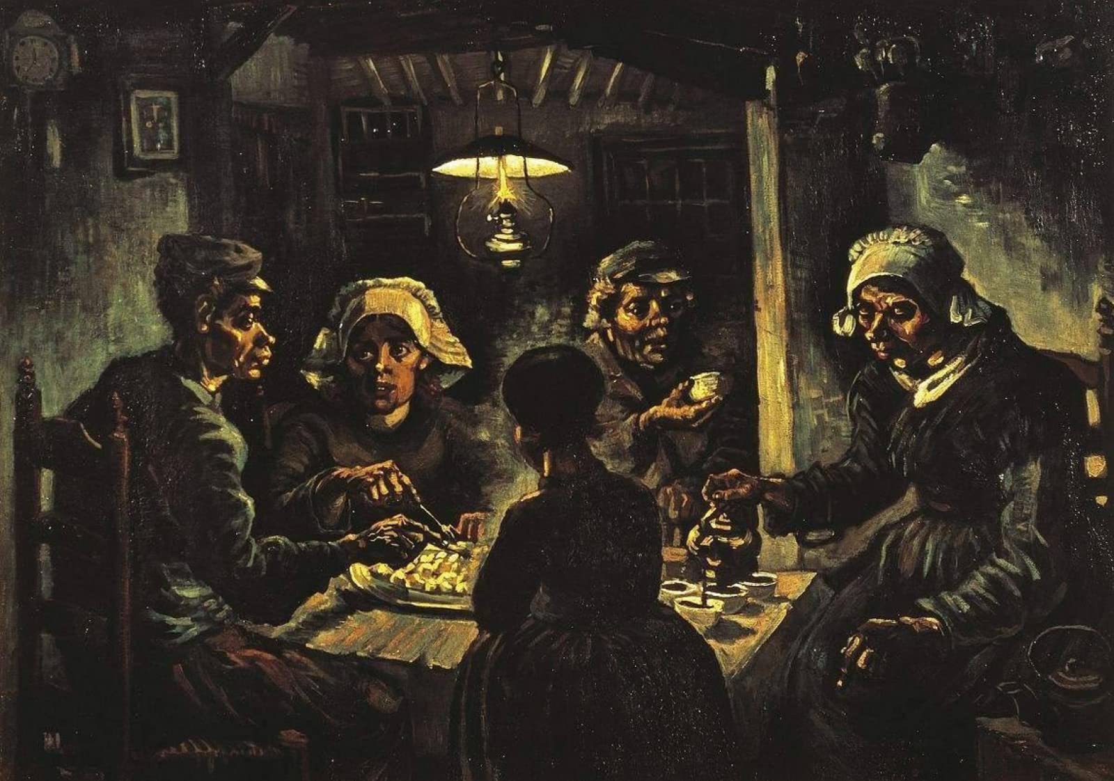 DIY Oil Painting for Adults The Potato Eaters Van Gogh Painting by Number with Brushes and Acrylic Pigment On Canvas