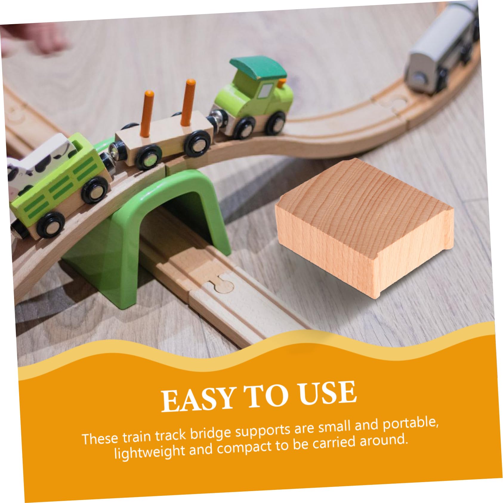Train Bridge Risers Parliky 24-Piece Wooden Train Track Support Risers ...