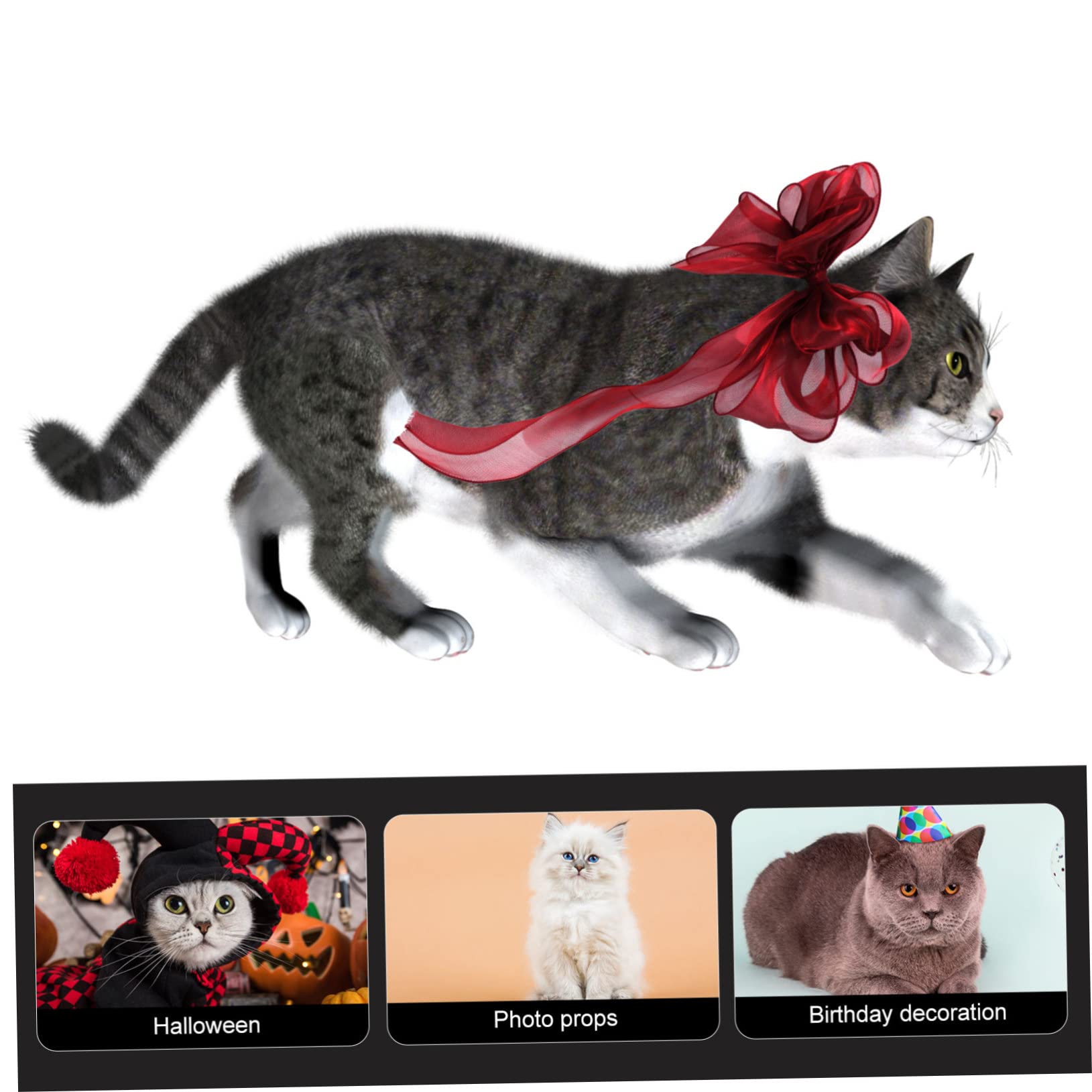Collier Décoratif pour Animaux avec Nœud Accessoire Léger Et Réutilisable pour Fêtes Et Événements Ajustable pour Chiens Et Chats pour Noël Et Occasions Spéciales