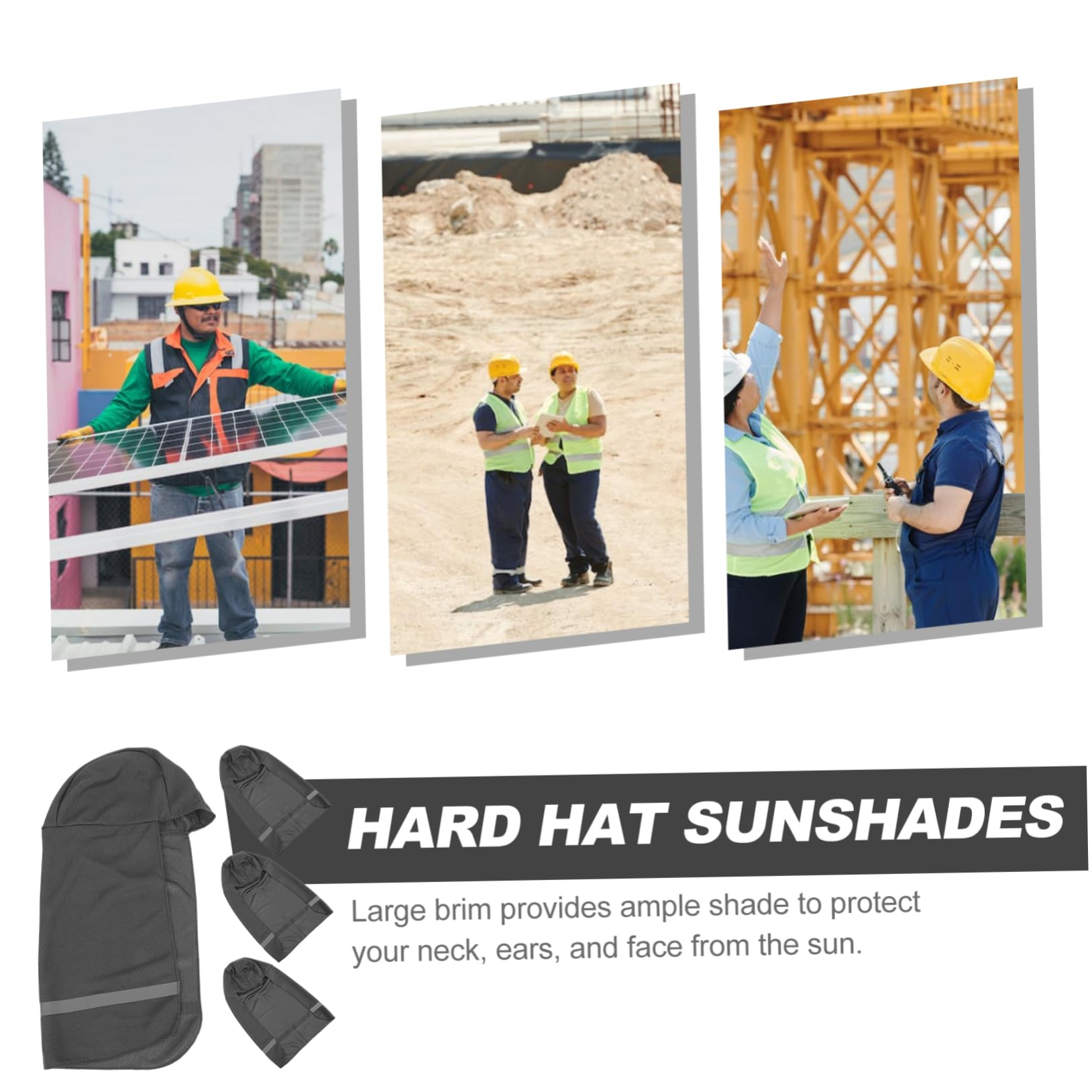 POPETPOP Sombrero Protector Solar para Casco Cuello Reflejante para Compatible Seguridad Oscuro