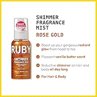 Vista 5 de Ruby Kisses Spray de fragancia brillante para el cuerpo y el cabello, espray de perfume corporal con purpurina de vainilla, perfume para la piel