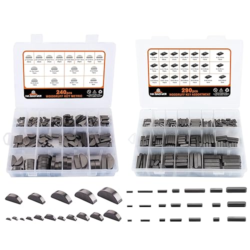 530pcs Metric Woodruff Key Assortment Kit with 37 Sizes, Include