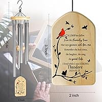 Vista 2 de Campanillas de viento cardenales – Campanillas conmemorativas personalizadas para seres queridos – Regalos de duelo y condolencias