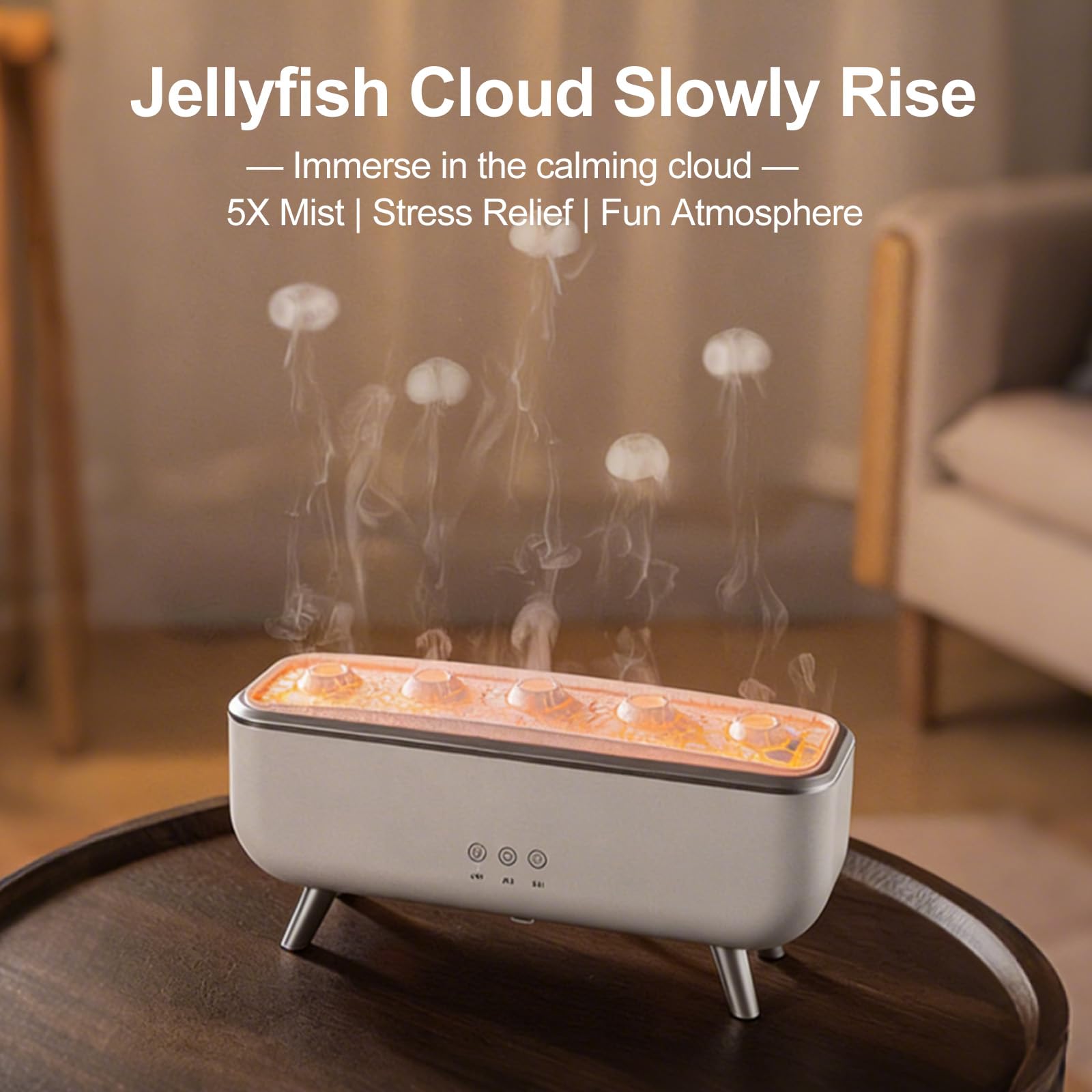Jellyfish Aroma Diffuser mit Vulkan-Effekt, Quallen-Nebel Tanzt zur Musik