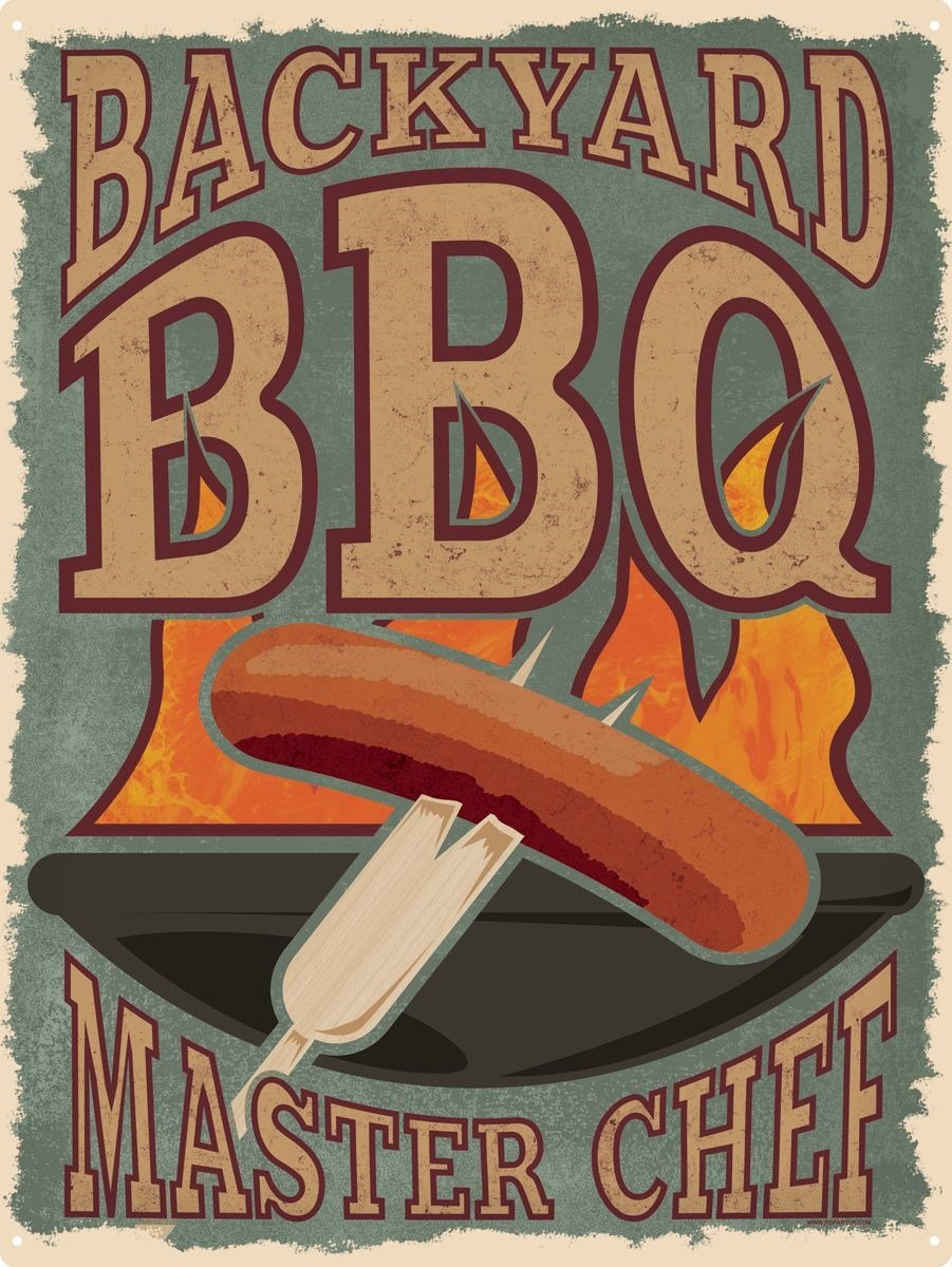 Grindstore Nc Backyard Bbq Master Chef Tin Sign 30.5X40.7cm
