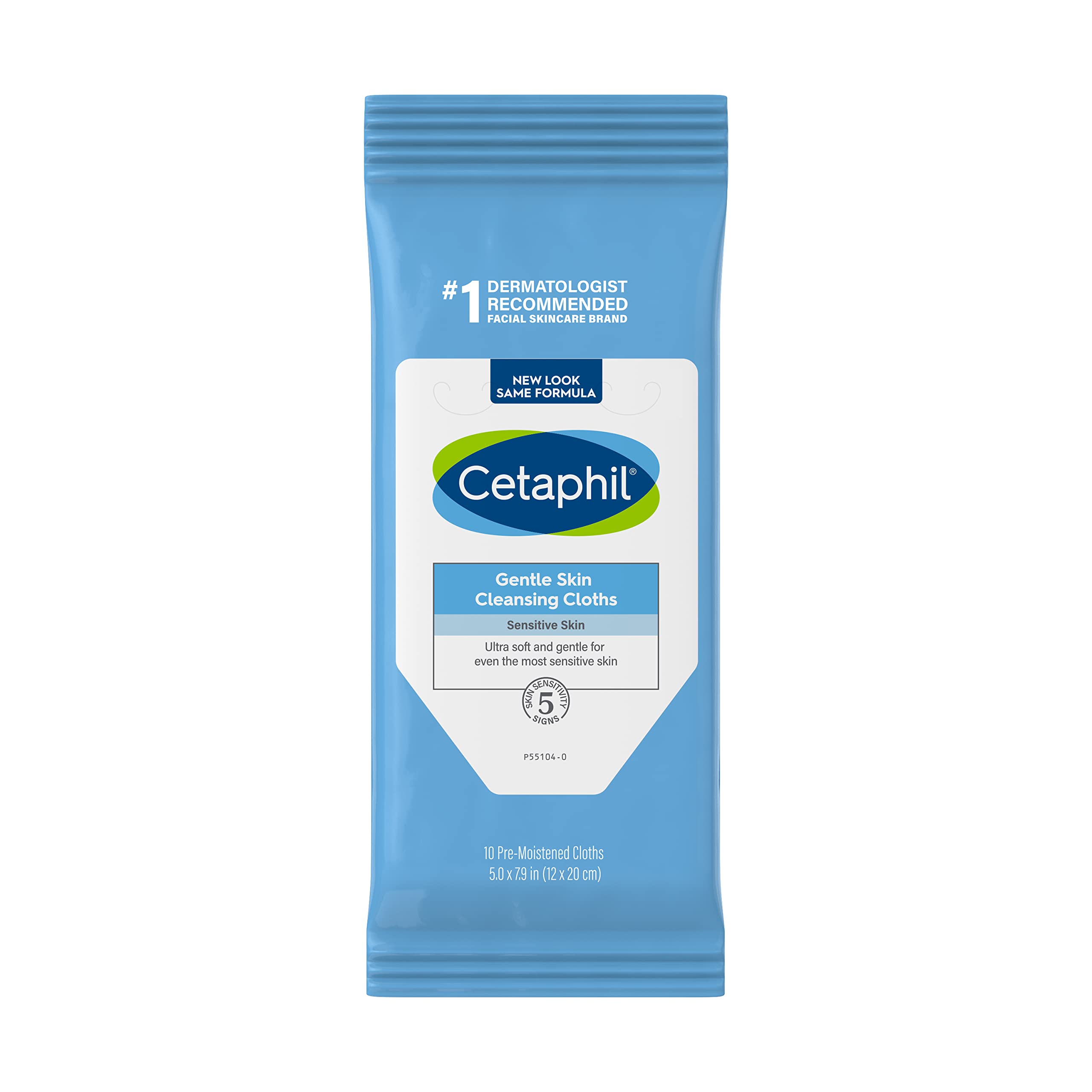 CetaphilFace and Body Wipes, Gentle Skin Cleansing Cloths, 10 Count, Pack of 12, for Dry, Sensitive Skin, Flip Top Closure, Great for the Gym,Travel, in the Car, Hypoallergenic, Fragrance Free