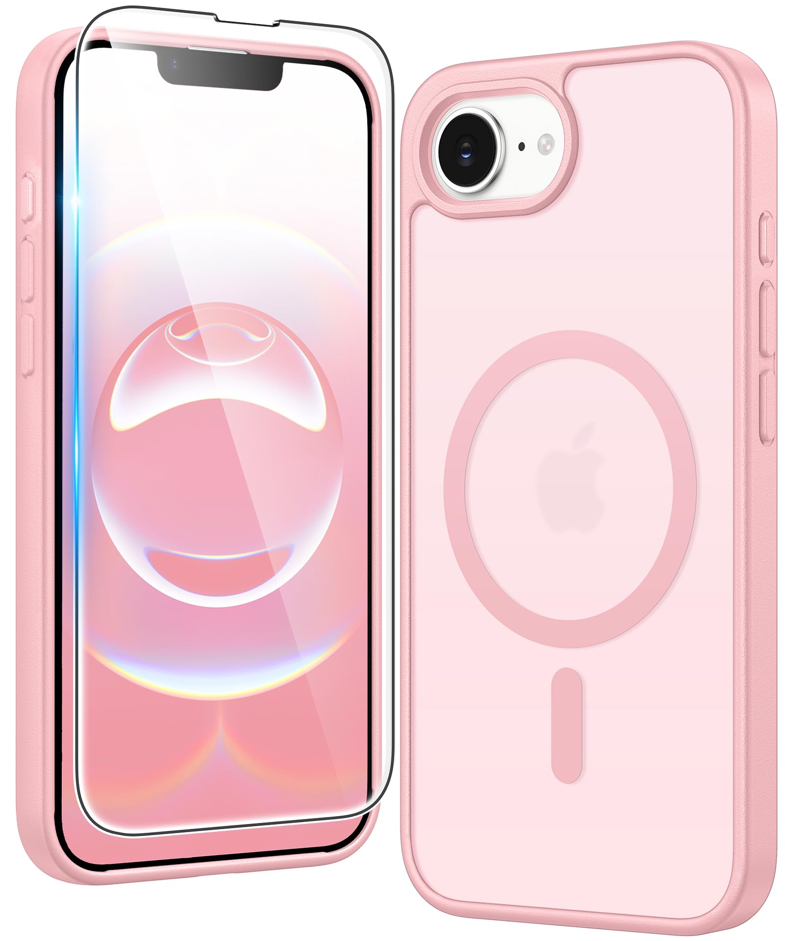FNTCASE for iPhone 17e/16e Case Compatible with Magsafe Matte Phonecase | Screen Protector, Military Grade Drop Protection, Slim Magnetic Phone Cases, Shockproof Bumper, Transparent Cell Cover