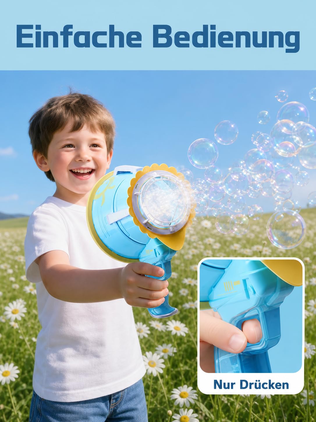[Ellniges] Kindgerechte Seifenblasenmaschine aus ABS-Material, einfach zu