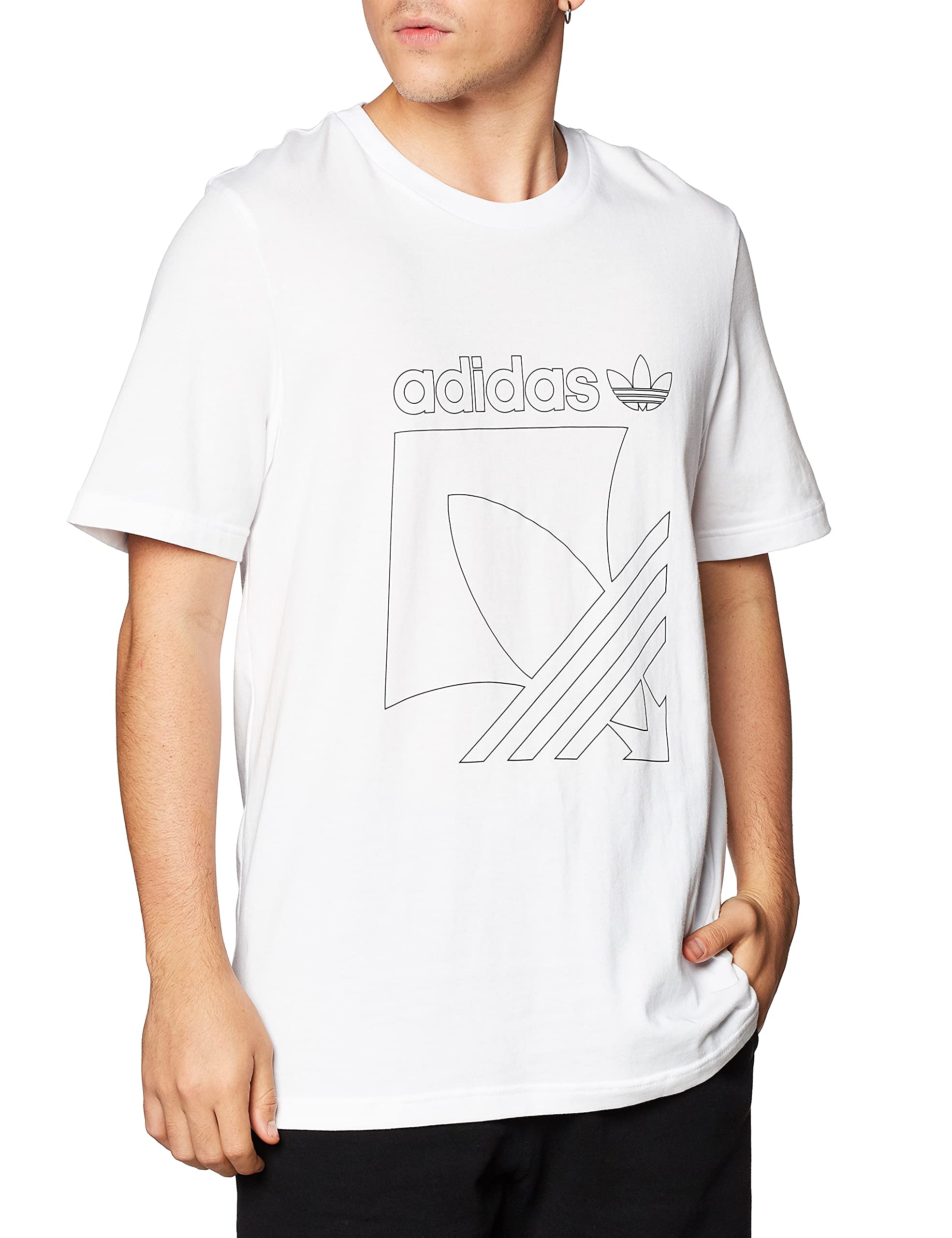 adidas Erkek Sprt 3s Tişört XS Beyaz 