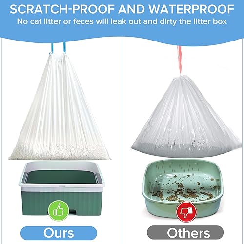 Miniatura 2 de Oseven Bolsas de arena para gatos de 30 piezas para caja de arena para gatos autolimpiante (azul)