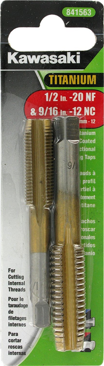Kawasaki 841563 Plug Tap 1/2-Inch-20 NF and 9/16-Inch-12 NC, Titanium Coated