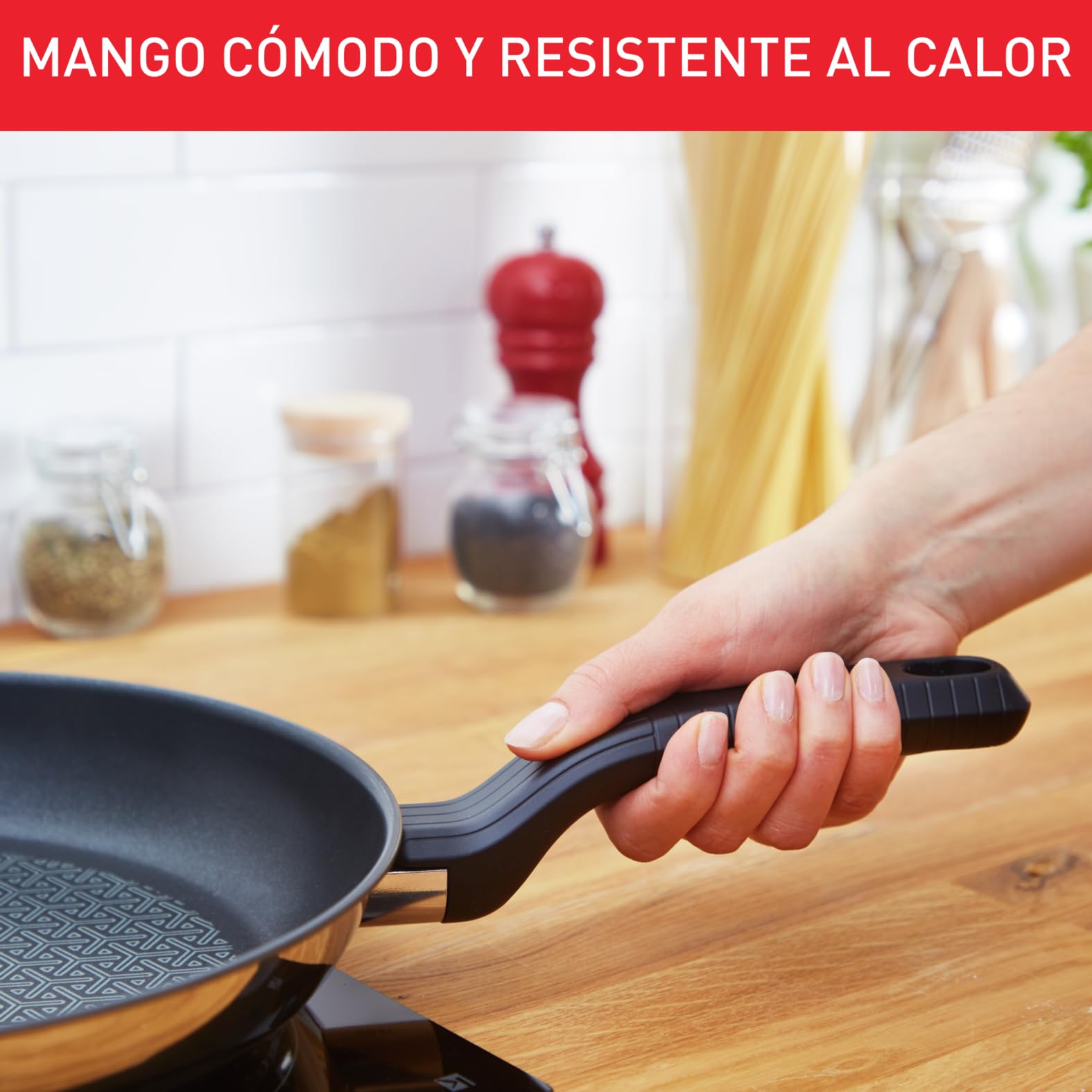 Tefal Comfort Max - Sartén de 26 cm, Apto inducción, antiadherente, revestimiento titanio, Thermo-signal,apto lavavajillas y horno, acero inoxidable — view 7
