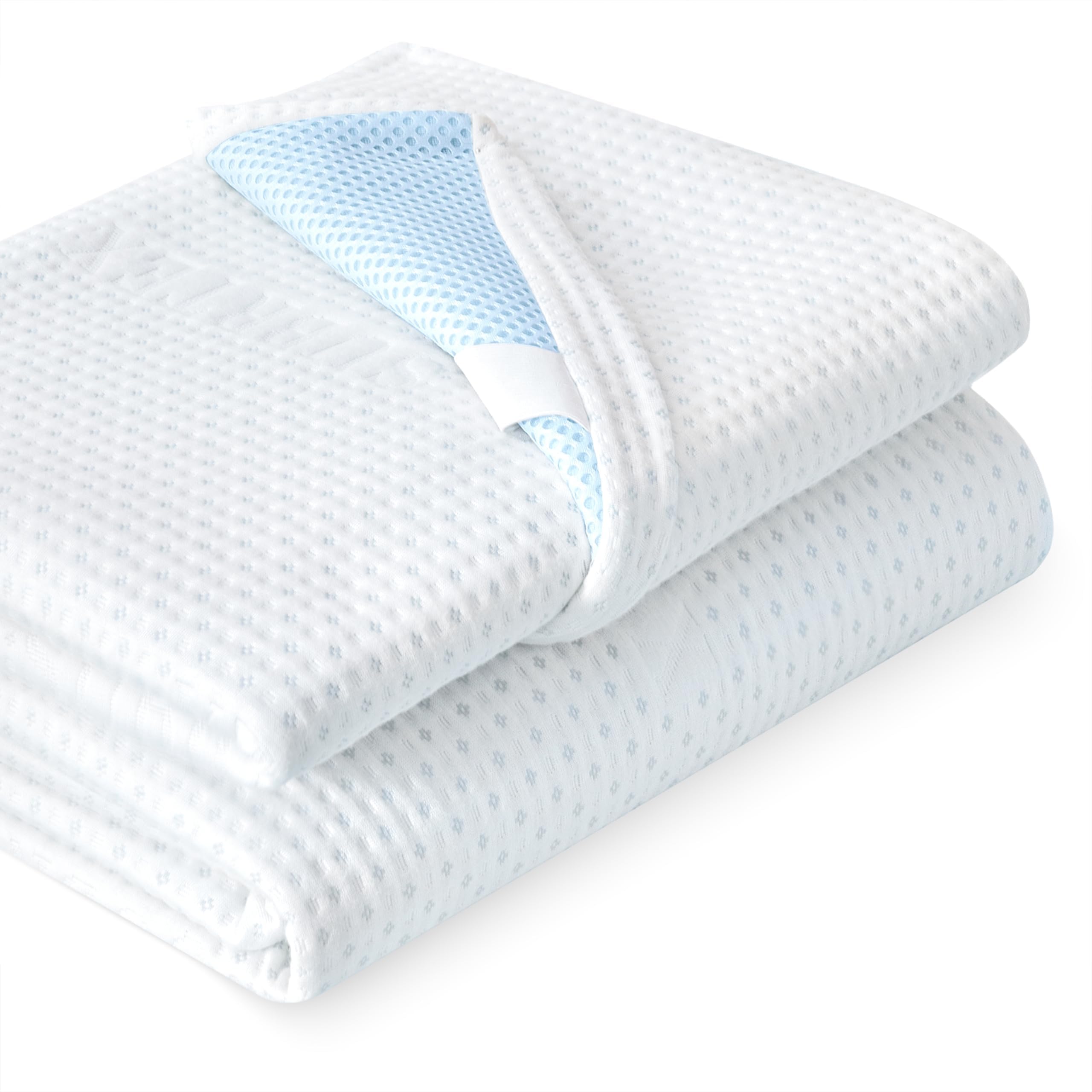 Subrtex Mattress Topper Cover (Only Cover) Mattress Protector Bedding Rayon Made from Bamboo Removable Mattress Encasement Mattress Cover with Zipper (2 Inch, White, Twin)