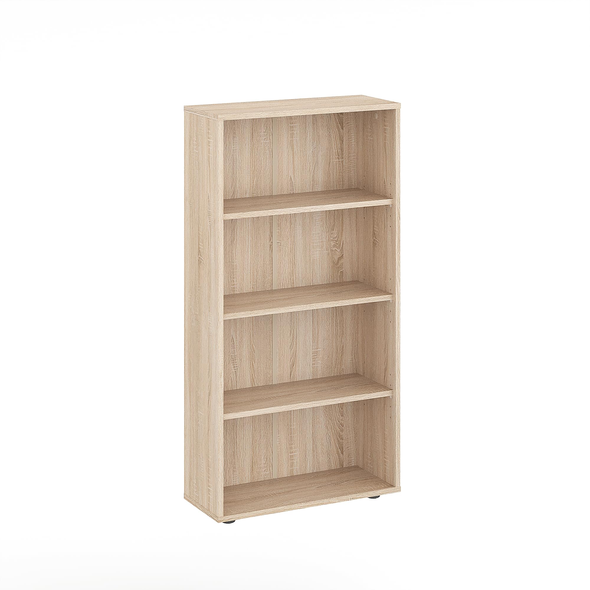 Komto Sonoma Oak Bookcase 60 cm Wide with 4 Levels and Height-Adjustable Shelves, Standing Shelf, Storage Shelf, Lumo Bookshelf, 60 x 120 x 24 cm (W x H x D) โ image 1