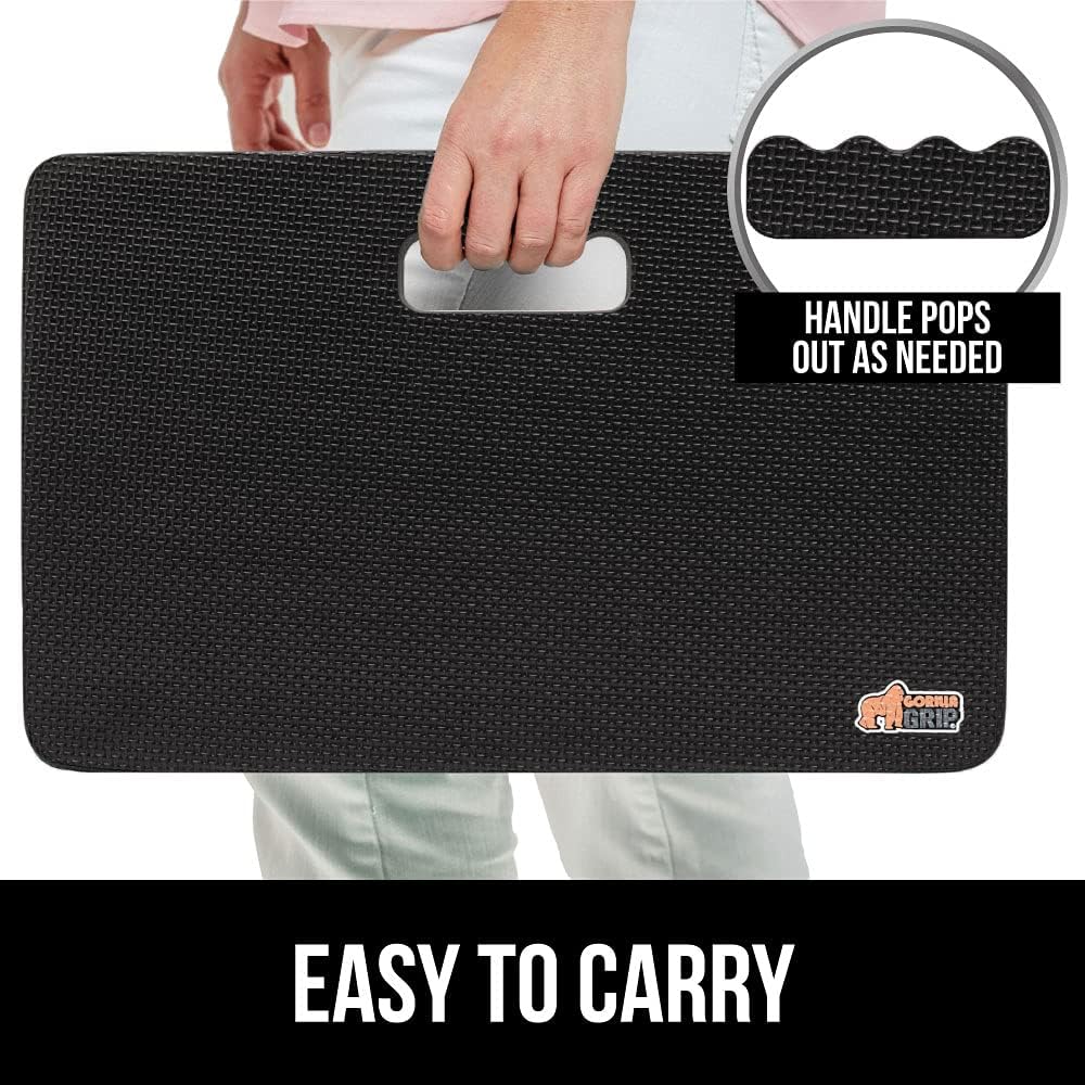 Gorilla Grip Extra Thick Water Resistant Comfortable Kneeling Pad, Provide Support for Knees, Durable Foam Cushion Knee Mat, for Gardening, Yoga, Mechanics, Baby Bath Time, 17.5 x 11 x 1.5, Black : Patio, Lawn & Garden