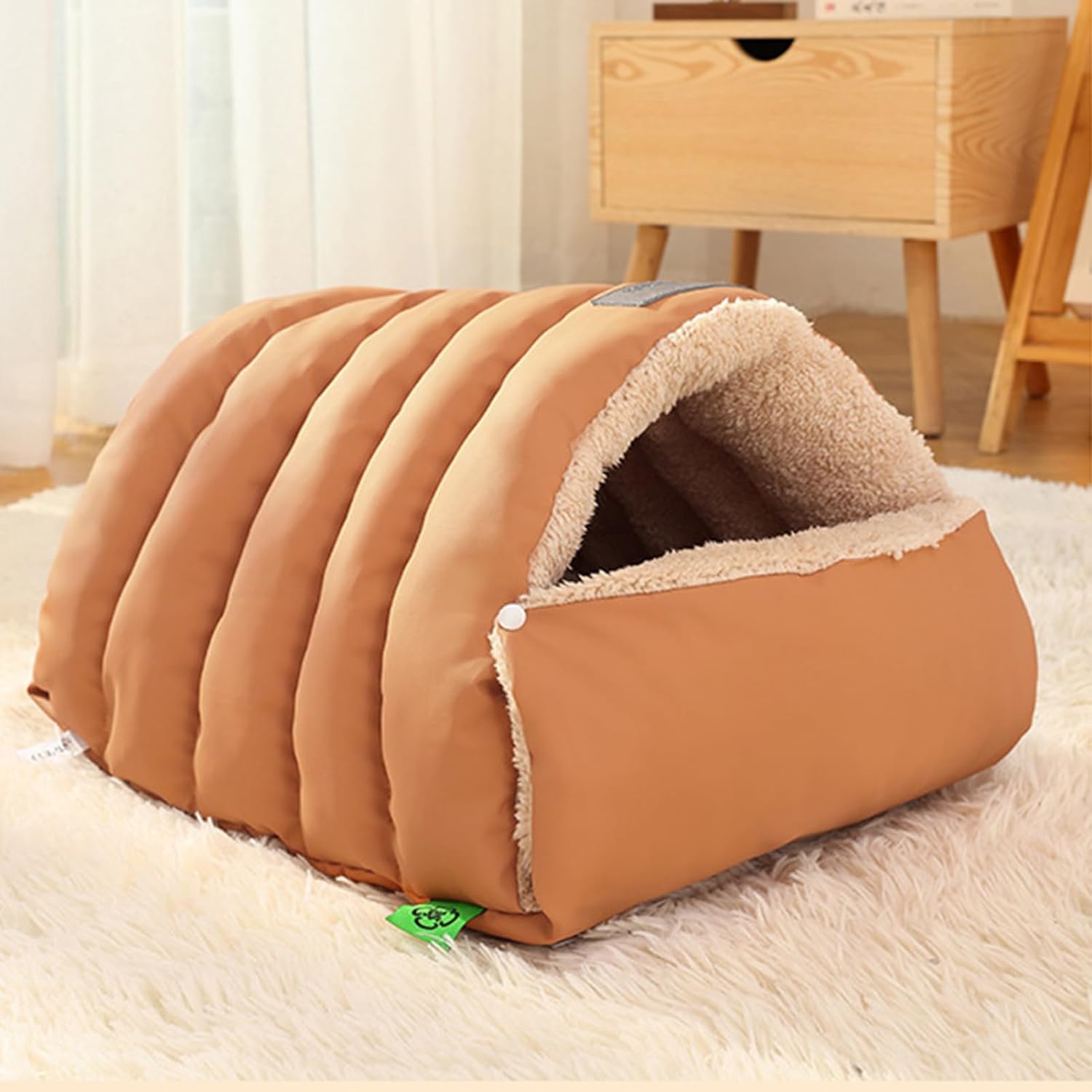 Dog Bed Semi Enclosed, Soft Pet Cave Sack, Comfortable Puppy Kitten Sleeping House, Indoor Outdoor Pet Shelter