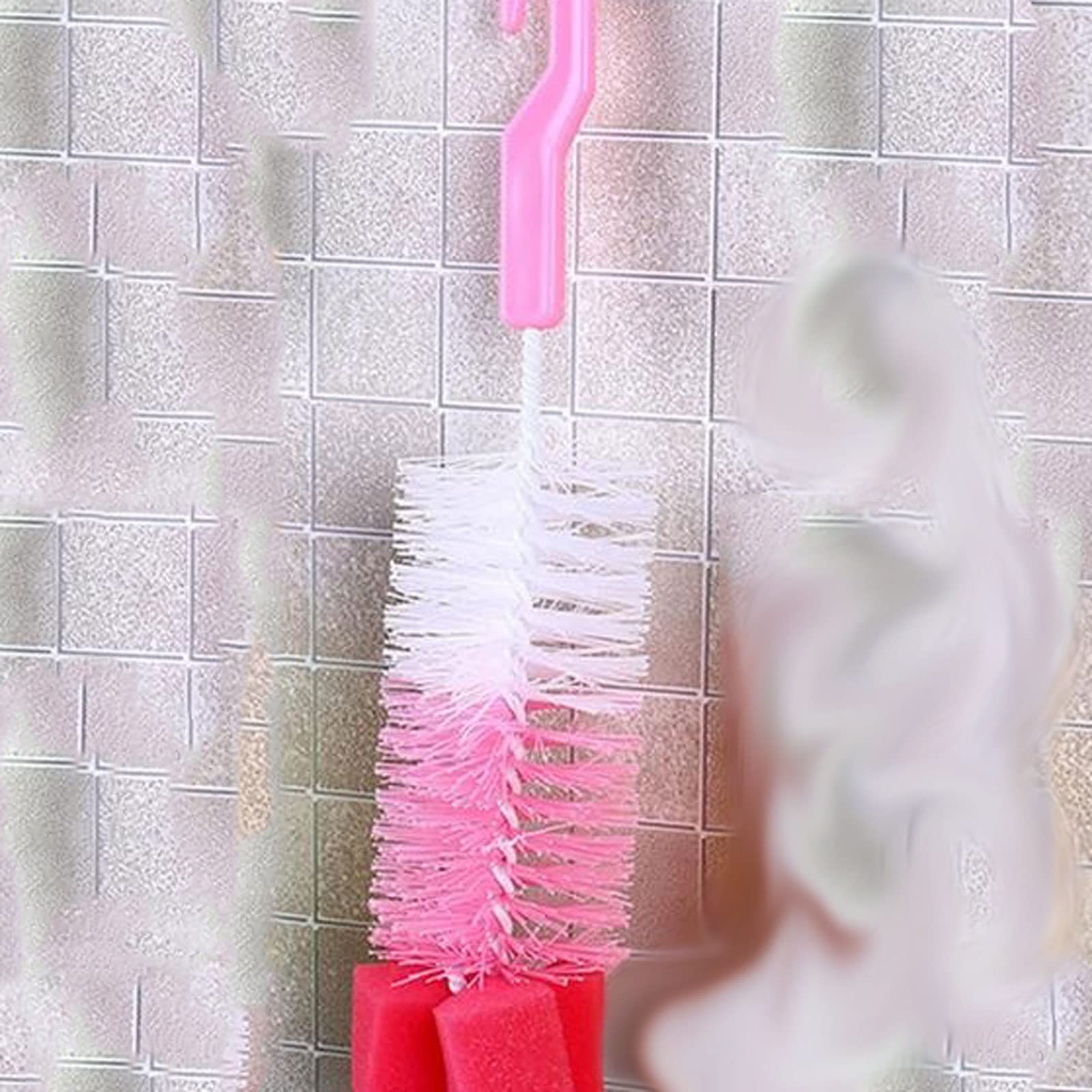 Flaschenbürste mit langem Griff, Flaschenwaschmaschine, Geschirrspülbürste, Flexible Wasserflaschenbürste zum Reinigen, Schwammbürste für Tassen
