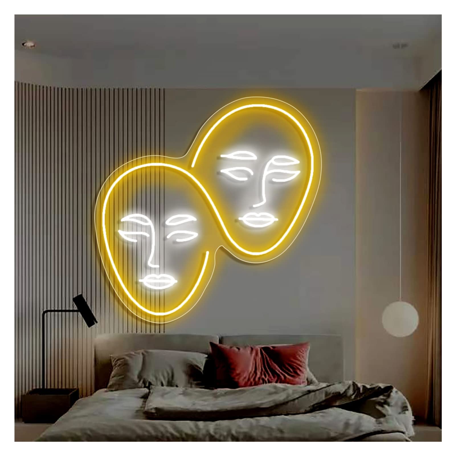 Neonlichtzeichen, LED-Neonzeichen Zwillinge Neonzeichen Licht Handgefertigte LED-Neonzeichen for Bedeoom Decor Home Room Party Hotel Store Wall Decoration (Colo