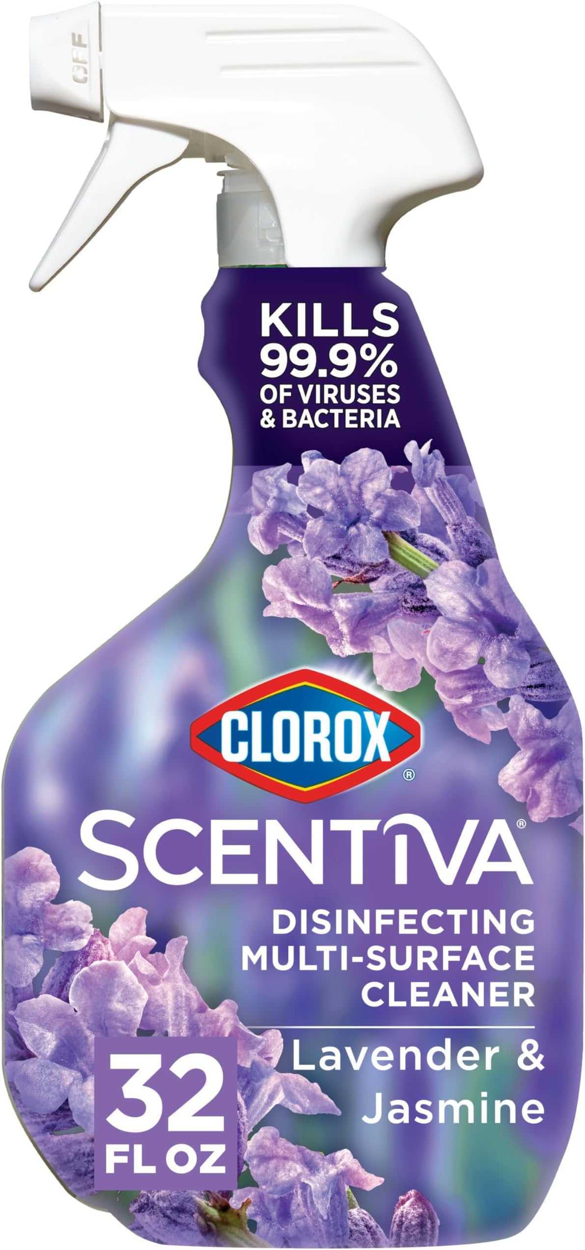 Clorox Scentiva Disinfecting Multi-Surface Cleaner, Lavender and Jasmine, 32 Fl Oz (Pack May Vary)