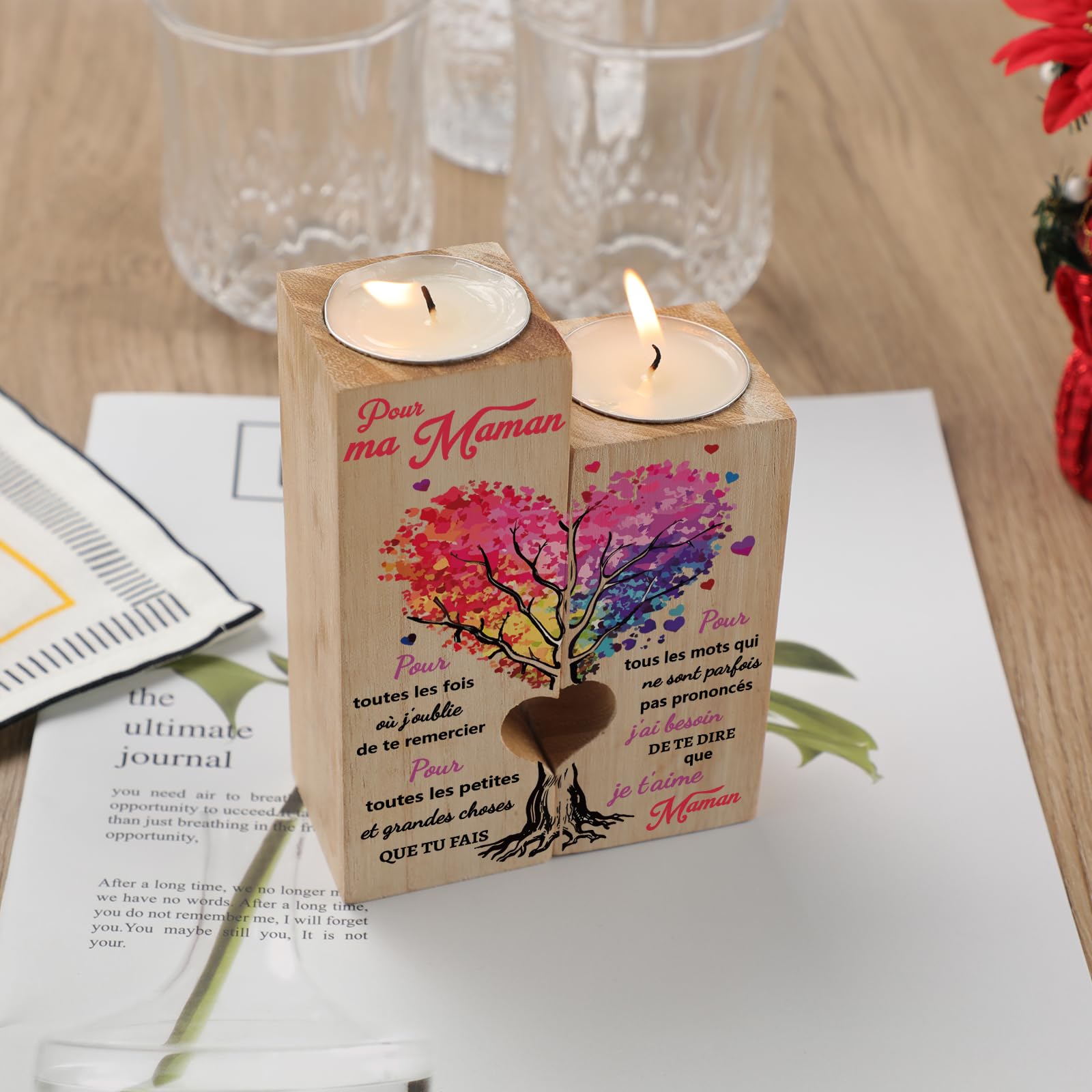 Funnli Cadeau Maman, Candélabre Cadeau Fete des Mere, Idee Cadeaux Anniversaire Fête des Mères Noel Noël Saint Valentin pour Maman