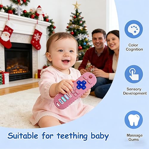 Miniatura 2 de Paquete de 3 juguetes a distancia para bebés y bebés, juguetes de dentición, mordedor de silicona con control remoto para bebés, juguete masticable