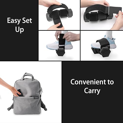 Miniatura 3 de 2 piezas de mancuernas para pie, correa de peso para ejercicio, correas ajustables para el tobillo, soporte de peso para levantamiento de piernas